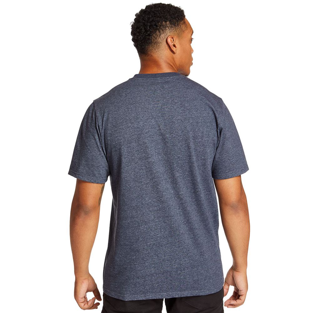 Camisetas Timberland Hombre Pro® Manga Corta Base Plate Wicking Logo Azul Marino - Chile OUE-079631
